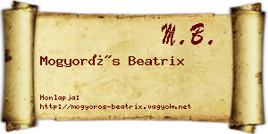 Mogyorós Beatrix névjegykártya